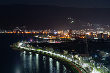 諏訪湖の夜景