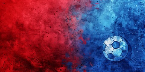 The background is completely mix Blue and Red with no texture and the Football is in the right hand side