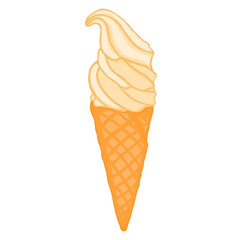 Vanilla Ice Cream Cone Vector