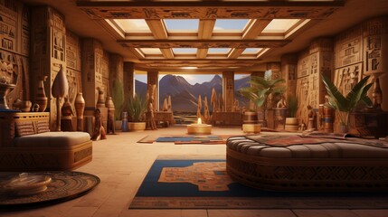Room interior in ancient Egyptian style.