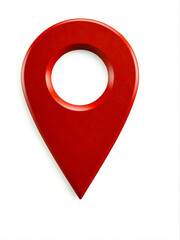 A red teardrop market icon as a pin drop for a location on a map