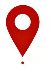 A red teardrop market icon as a pin drop for a location on a map