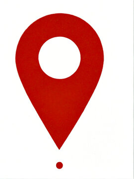 A red teardrop market icon as a pin drop for a location on a map