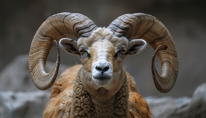 Portrait of a ram .