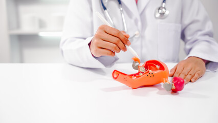 Female doctor specializing in online consultations for reproductive health issues endometriosis, uterine fibroids, gynecologic cancer, HIV/AIDS, interstitial cystitis, PCOS, STDs