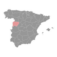 Fototapeta premium Map of the Province of Salamanca, administrative division of Spain. Vector illustration.
