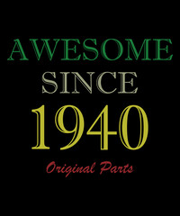 Birthday Gift card Vintage 1940, Legends are born in December Happy Birthday Old Funny Celebration Birthday Party Gift Idea Vector T-Shirt Design.