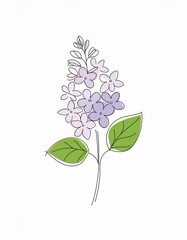 Lilac on white background wall art printable