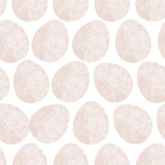 Seamless pattern with easter eggs, hand drawn illustration in watercolor style