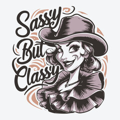 Sassy But Classy Funny Sassy Western T-Shirt Design