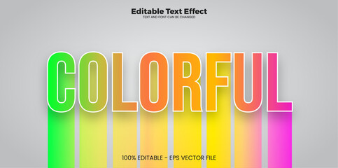 Colorful editable text effect in modern trend style