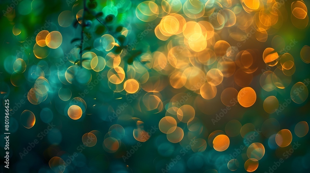 Poster enchanting bokeh display of glowing and shimmering lights in a vibrant nature scene