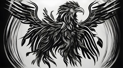Obraz premium Hawk SilhouetteEagle with spread wings - cut out vector silhouette