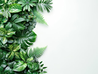 Tropical Leaves on White Background