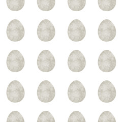 Seamless pattern with easter eggs, hand drawn illustration in watercolor style
