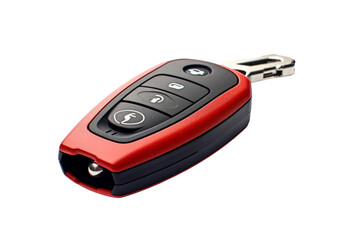 Crimson Noir: A Vibrant Keychain Dance. On a White or Clear Surface PNG Transparent Background.