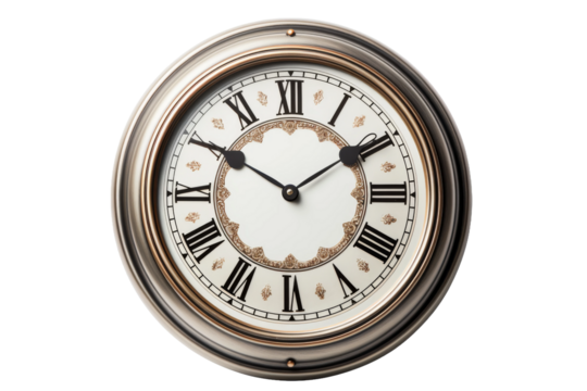 Timeless Elegance: A Serene Encounter With Roman Numerals. On a White or Clear Surface PNG Transparent Background.