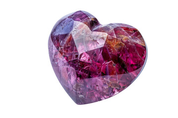 Gemstone Heart-shaped On Transparent Background.