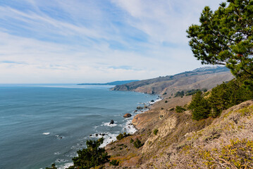 Ocean view from the rocks in California