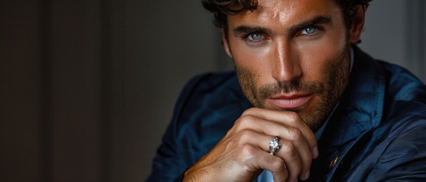 Man wearing ring on finger