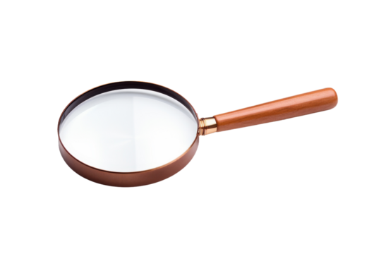 Enchanted Magnifying Glass. On a White or Clear Surface PNG Transparent Background.