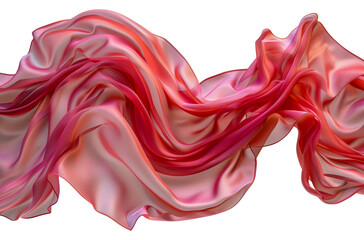 Red gradient fabric flowing texture, cut out - stock png.