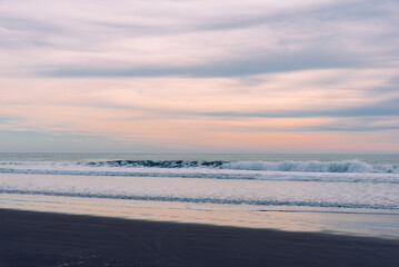 Late sunset on the beach in California