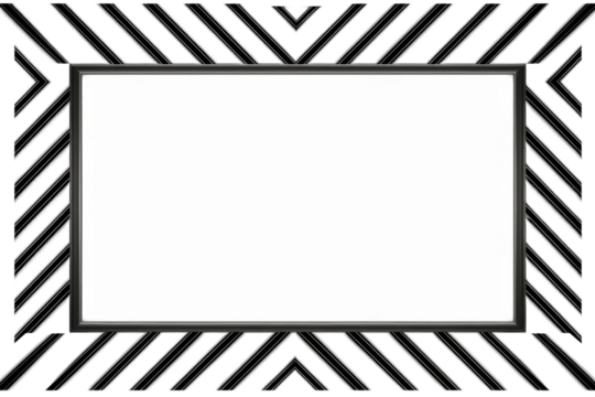 Monochrome Magic: Striped Elegance. On a White or Clear Surface PNG Transparent Background.