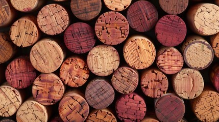 Assorted wine corks in various colors