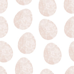 Seamless pattern with easter eggs, hand drawn illustration in watercolor style