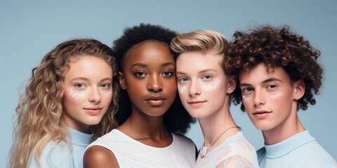 Obraz premium Group of people with curly hair standing together