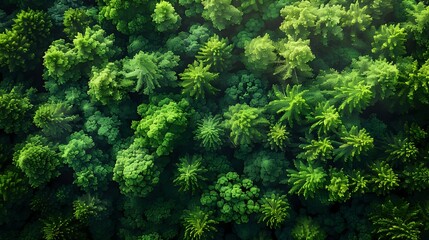 Fototapeta premium Dense, Verdant Canopy: Aerial Perspective of Nature's Majesty