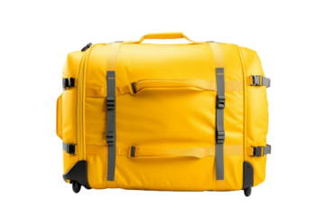 Yellow Voyager: A Rolling Adventure. On a White or Clear Surface PNG Transparent Background.
