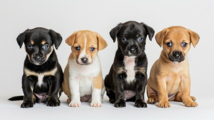 Group of adorable puppies sitting together - Powered by Adobe