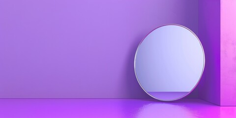 The background is completely mix Purple and Silver with no texture and the minimalist Mirror is in the right hand side