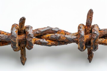 Barbed wire background. Barbed wire isolated on a white background