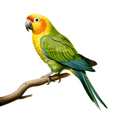 Obraz premium A Psittacus eximius realistic white background