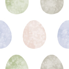 Seamless pattern with easter eggs, hand drawn illustration in watercolor style