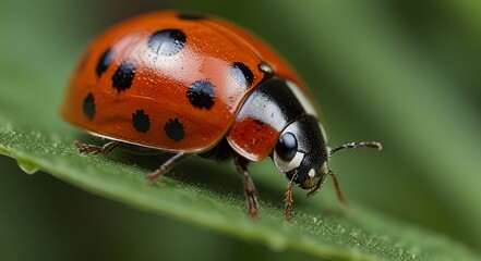 Fototapeta premium ladybug on leaf