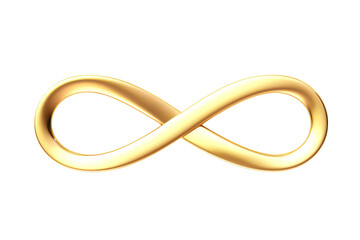 Endless Elegance: A Gold Ring With the Infinite Symbol. On a White or Clear Surface PNG Transparent Background.