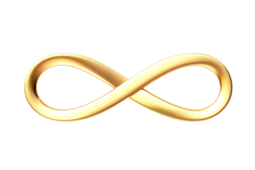 Endless Elegance: A Gold Ring With the Infinite Symbol. On a White or Clear Surface PNG Transparent Background.