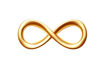 The Golden Loop of Eternity. On a White or Clear Surface PNG Transparent Background.