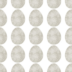 Seamless pattern with easter eggs, hand drawn illustration in watercolor style