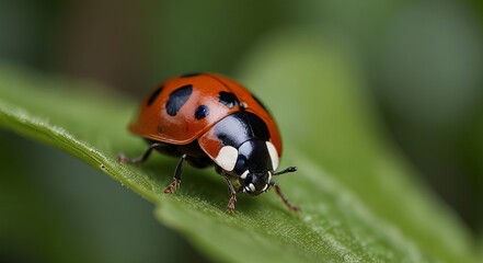 Fototapeta premium ladybug on leaf