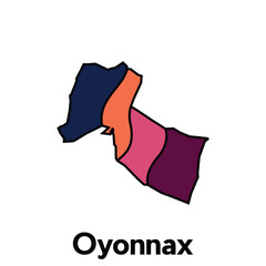 Oyonnax Map, France Country map flat style modern logotype design vector illustration