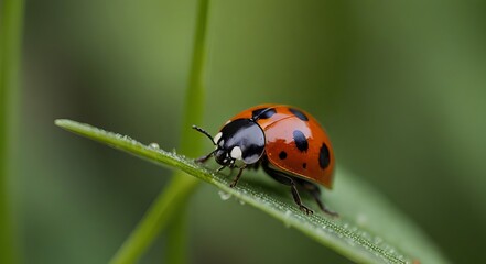 Fototapeta premium ladybug on leaf