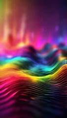 Colorfull Sound Wave and Audio Technology Concept. Futuristic Digital Style. Abstract digital blue...
