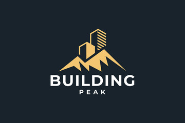 Mountain building peak logo design