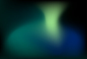 Abstract dark teal background with light wave. green,blue,bright yellow