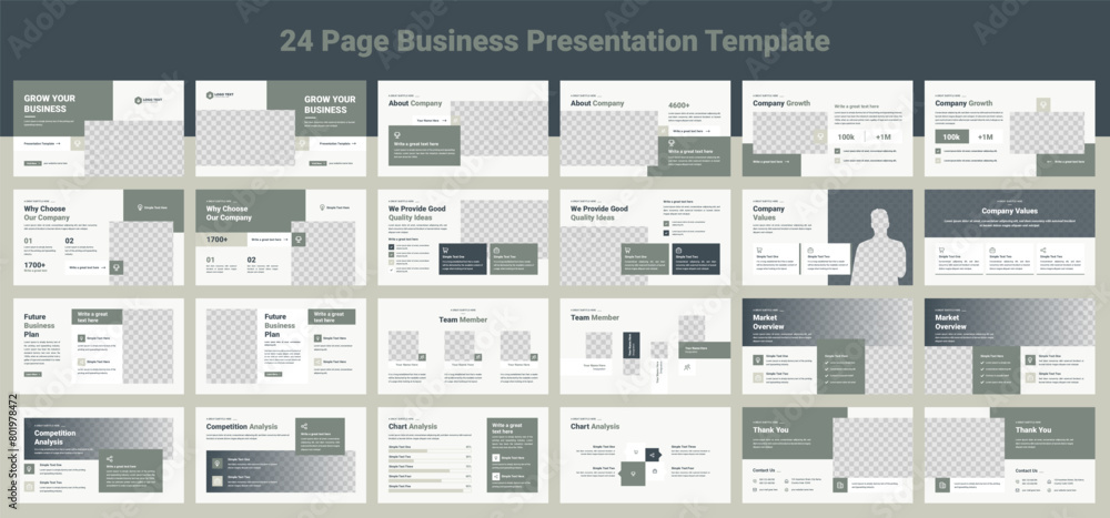 Wall mural creative business powerpoint presentation slides template design. use for modern keynote presentatio